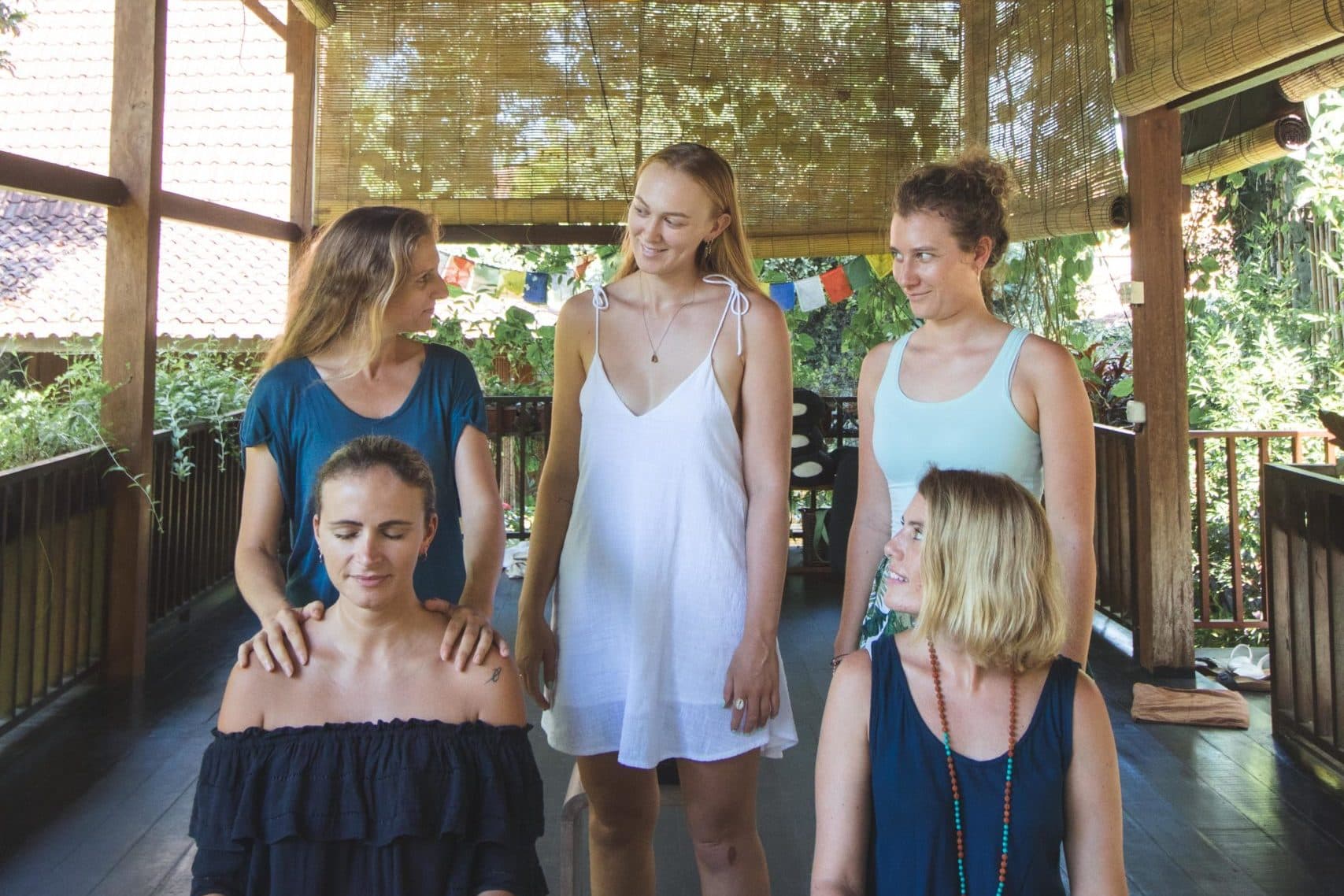 A small group of Vanessa's Reiki students together in the Canggu sanctuary